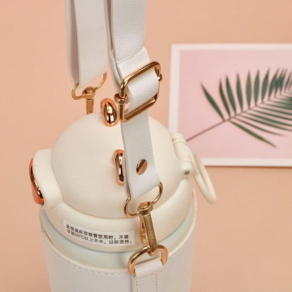 Stainless Steel Water Cup for Girls with Pearl Chain ✨💧 - Twisoo