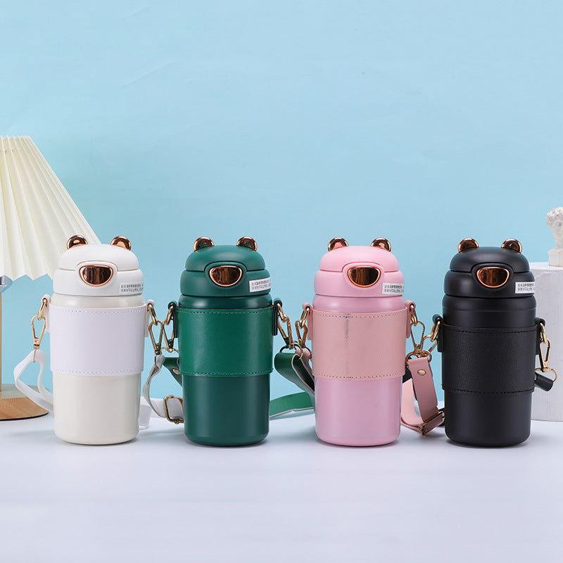 Stainless Steel Water Cup for Girls with Pearl Chain ✨💧 - Twisoo