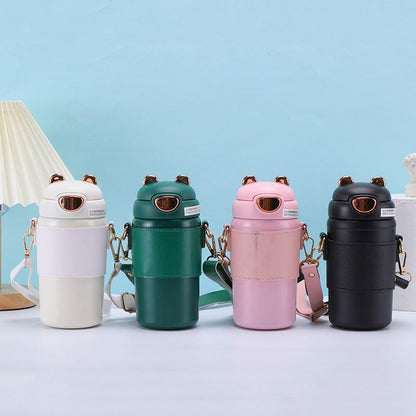 Stainless Steel Water Cup for Girls with Pearl Chain ✨💧 - Twisoo