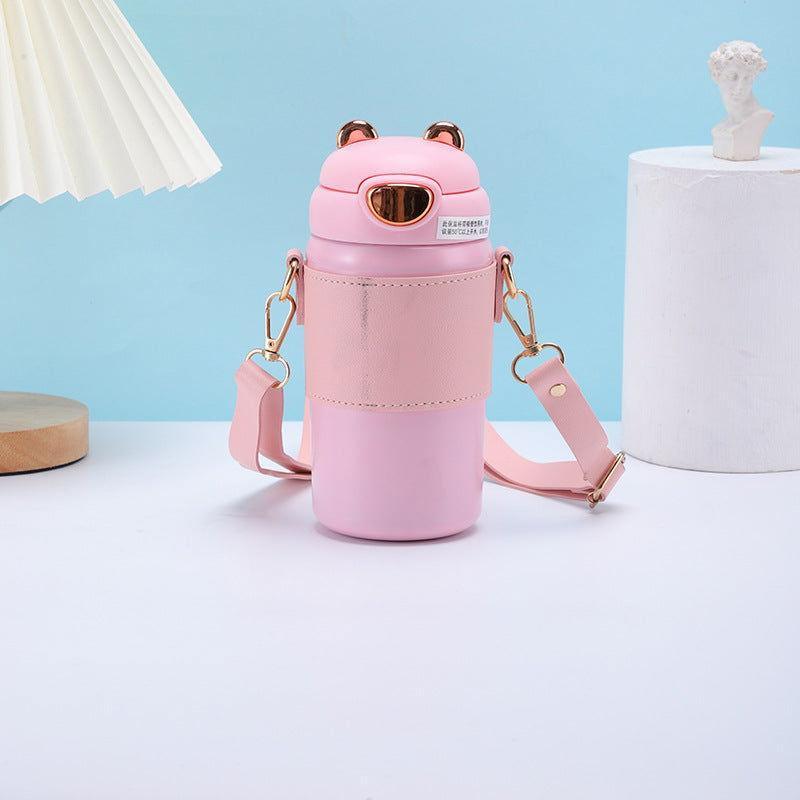 Stainless Steel Water Cup for Girls with Pearl Chain ✨💧 - Twisoo