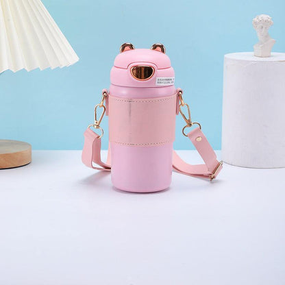 Stainless Steel Water Cup for Girls with Pearl Chain ✨💧 - Twisoo