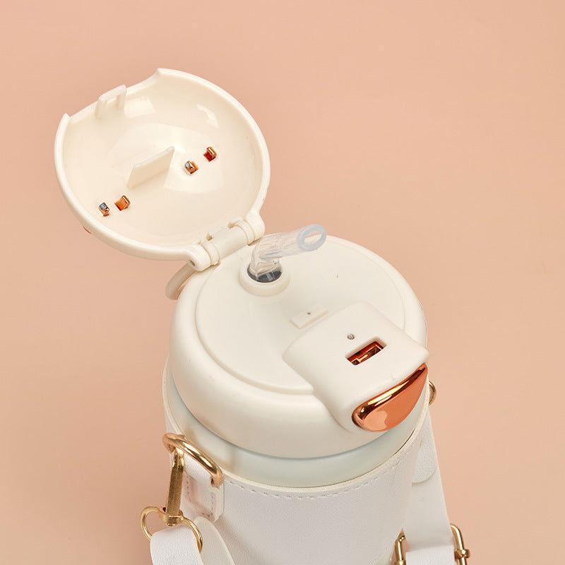 Stainless Steel Water Cup for Girls with Pearl Chain ✨💧 - Twisoo