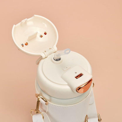 Stainless Steel Water Cup for Girls with Pearl Chain ✨💧 - Twisoo