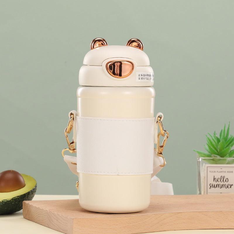 Stainless Steel Water Cup for Girls with Pearl Chain ✨💧 - Twisoo