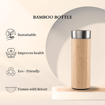 Stay Hydrated in Style with the Premium Bamboo Double Wall Stainless Steel Bottle (500ml) 🌿 - Twisoo