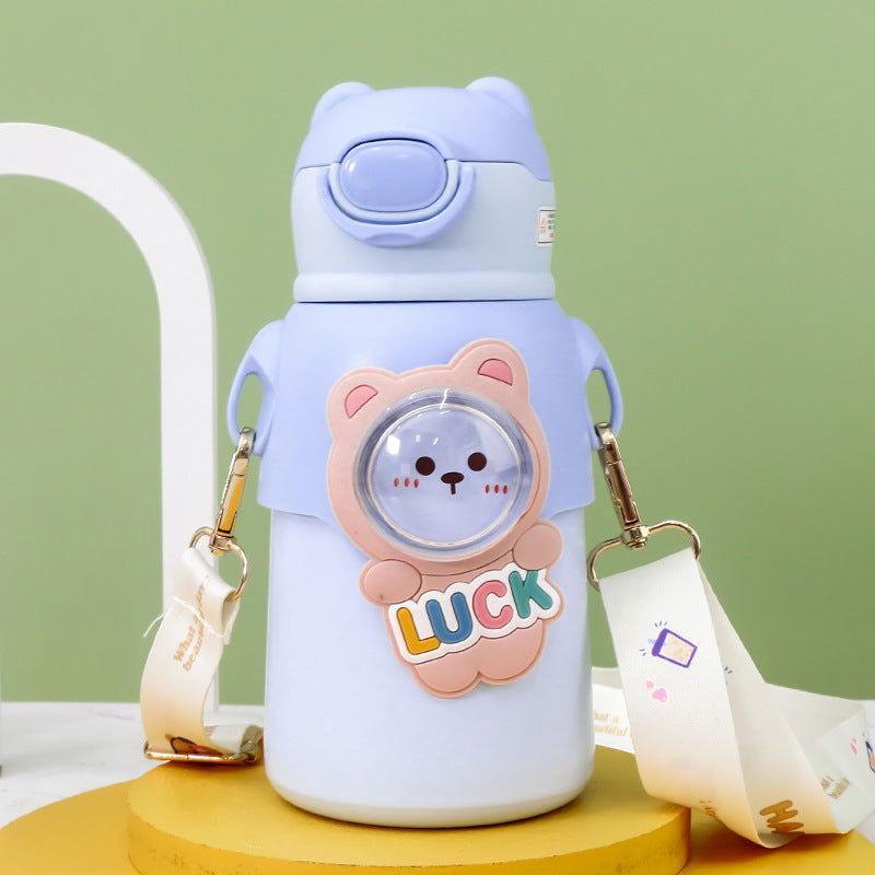 Thermal Stainless Steel School Water Bottle for Kids with Portable Strap - Twisoo