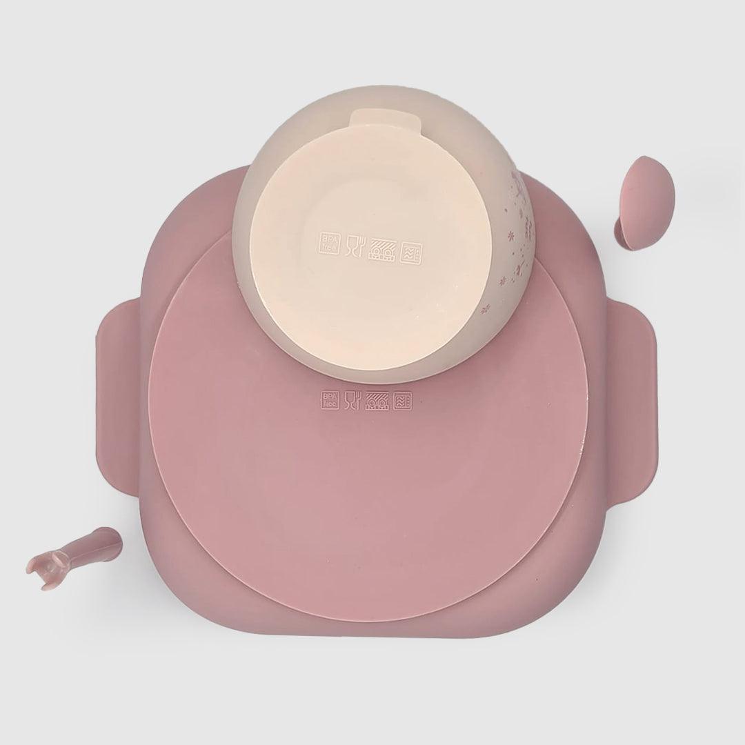 Tuc Tuc Baby Feeding Set – 3 - Piece Silicone Plate, Bowl, and Utensil Set - Twisoo