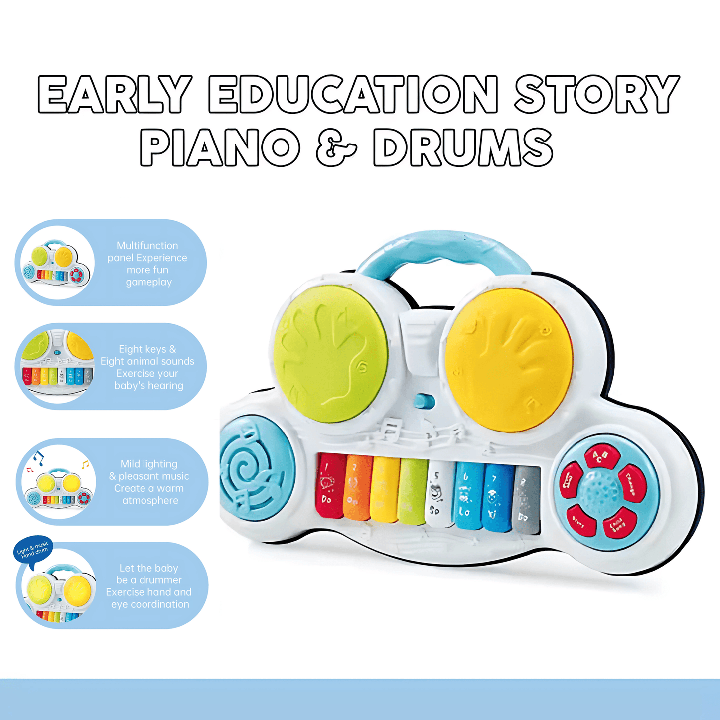 Twisoo 2 - in - 1 Music Forest Piano Toy – 8 - Key(Piano&Drum) - Twisoo