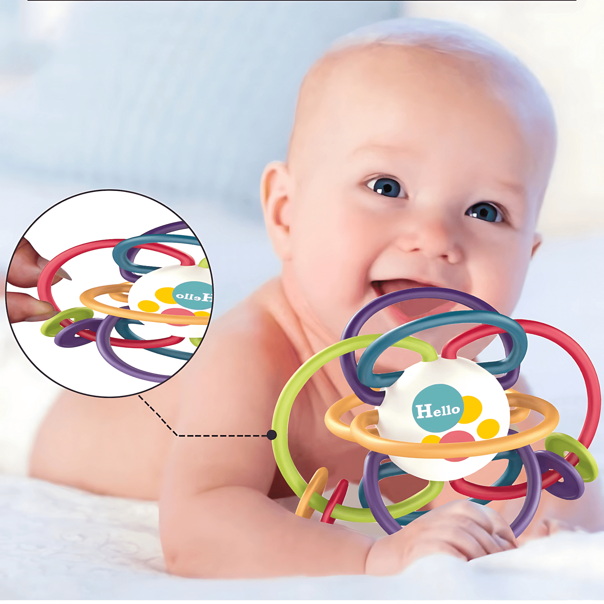 Twisoo Silicone Baby Teething Ball Toy for Babies 3M+ - Twisoo