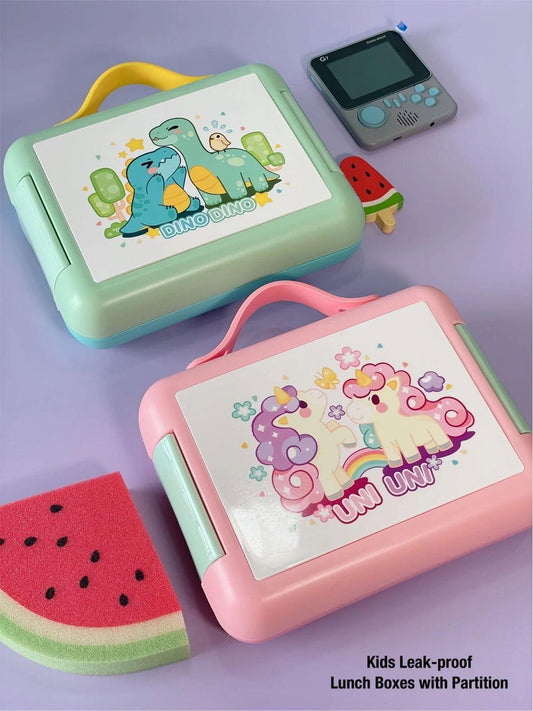 Unicorn Lunch Box with 4 Compartments and Handle - BPA Free 🍱🦄 - Twisoo