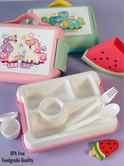 Unicorn Lunch Box with 4 Compartments and Handle - BPA Free 🍱🦄 - Twisoo