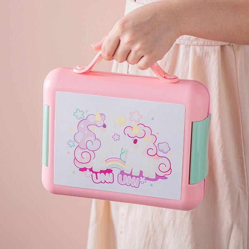 Unicorn Lunch Box with 4 Compartments and Handle - BPA Free 🍱🦄 - Twisoo