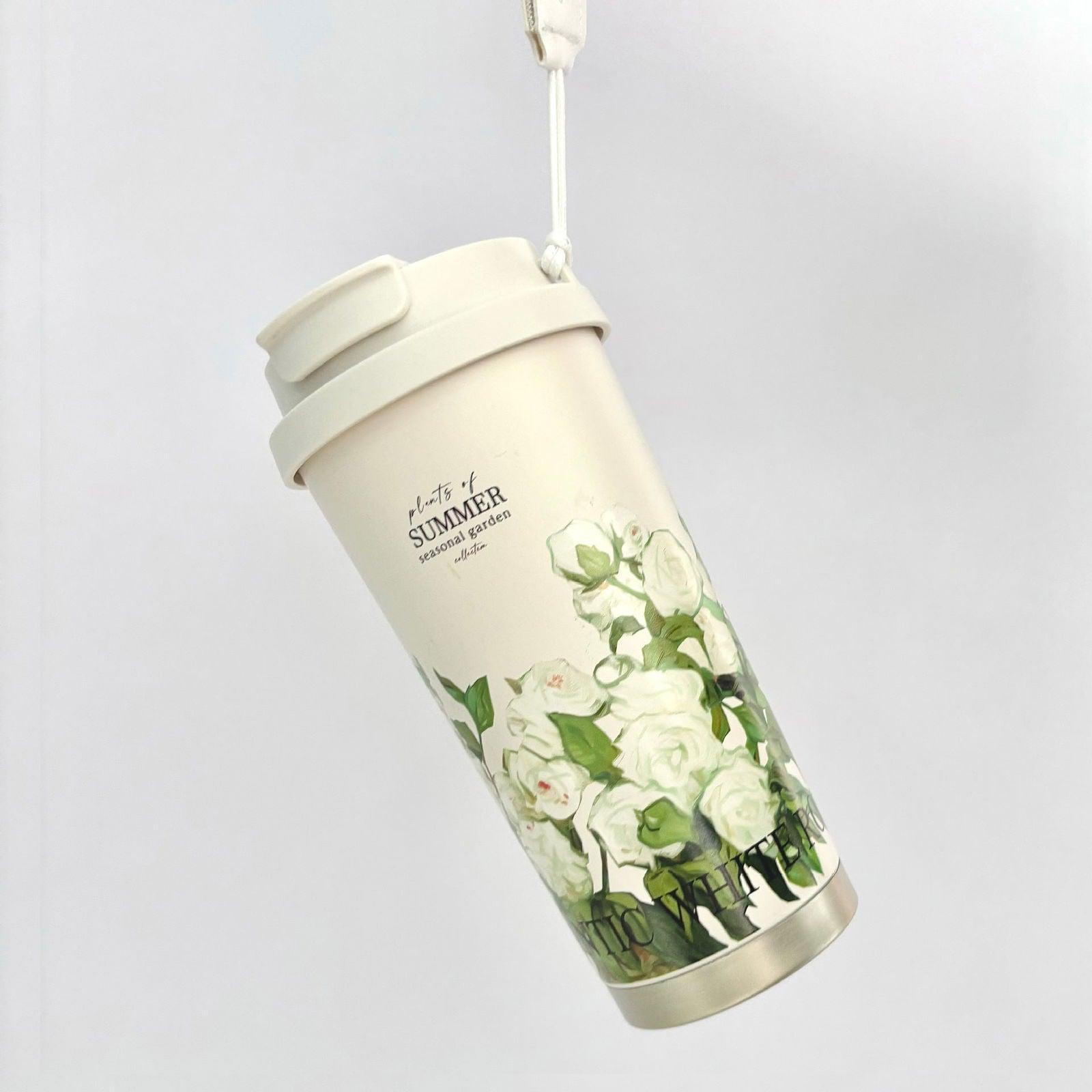Women Stainless Steel Flower Tumbler, Coffee Mug (For Office & Home) - Twisoo