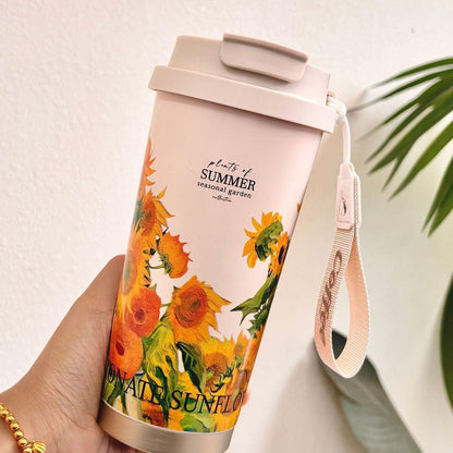 Women Stainless Steel Flower Tumbler, Coffee Mug (For Office & Home) - Twisoo