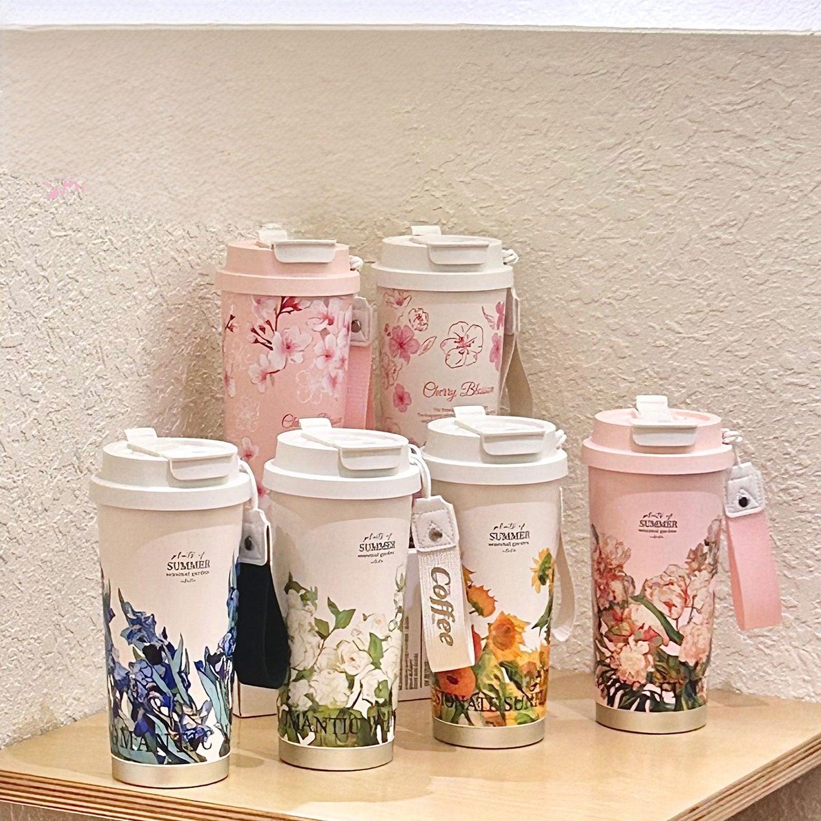 Women Stainless Steel Flower Tumbler, Coffee Mug (For Office & Home) - Twisoo